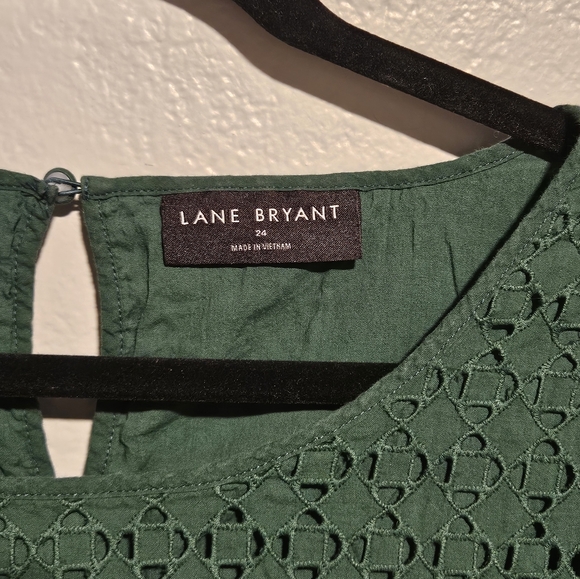 Lane Bryant Green Eyelet Top - Picture 5 of 11